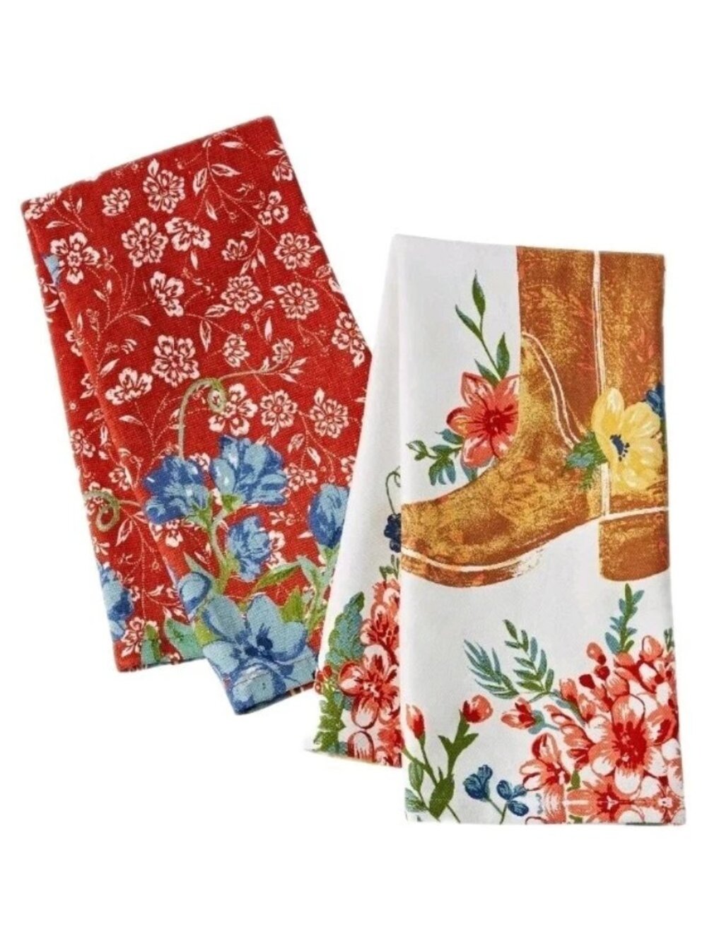 The Pioneer Woman Ranch Floral Kitchen Towel Set, 2-Pack, 18” x 28”